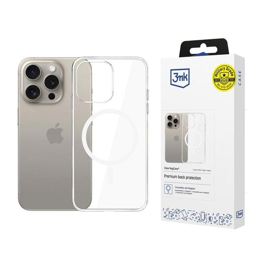 MagSafe калъф за Apple iPhone 15 Pro Max, 3MK, Clear MagCase, Прозрачен
