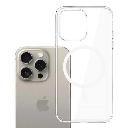 MagSafe калъф за Apple iPhone 15 Pro Max, 3MK, Clear MagCase, Прозрачен