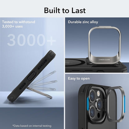 MagSafe Case for Apple iPhone 15 Pro Max, ESR, Classic Hybrid Kickstand, Black Transparent