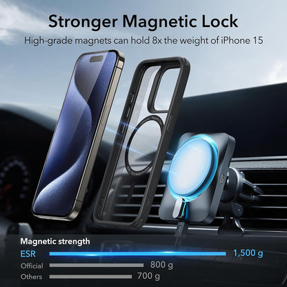 Калъф MagSafe за Apple iPhone 15 Pro Max, ESR, Classic Hybrid, Прозрачно черен