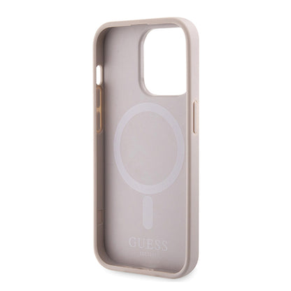 Калъф MagSafe за Apple iPhone 15 Pro Max, Guess, 4G Printed Stripes, Розов