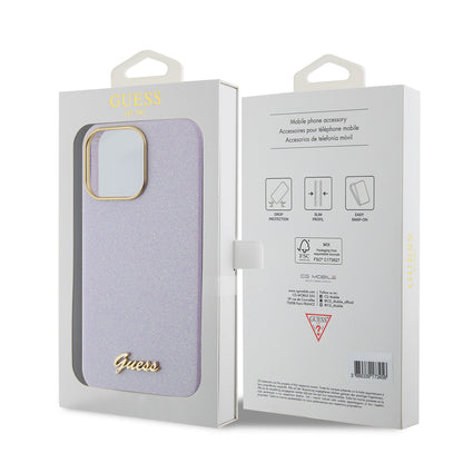 MagSafe Case for Apple iPhone 15 Pro Max, Guess, Glitter Full Wrapped, Purple GUHCP15XPGMCSL