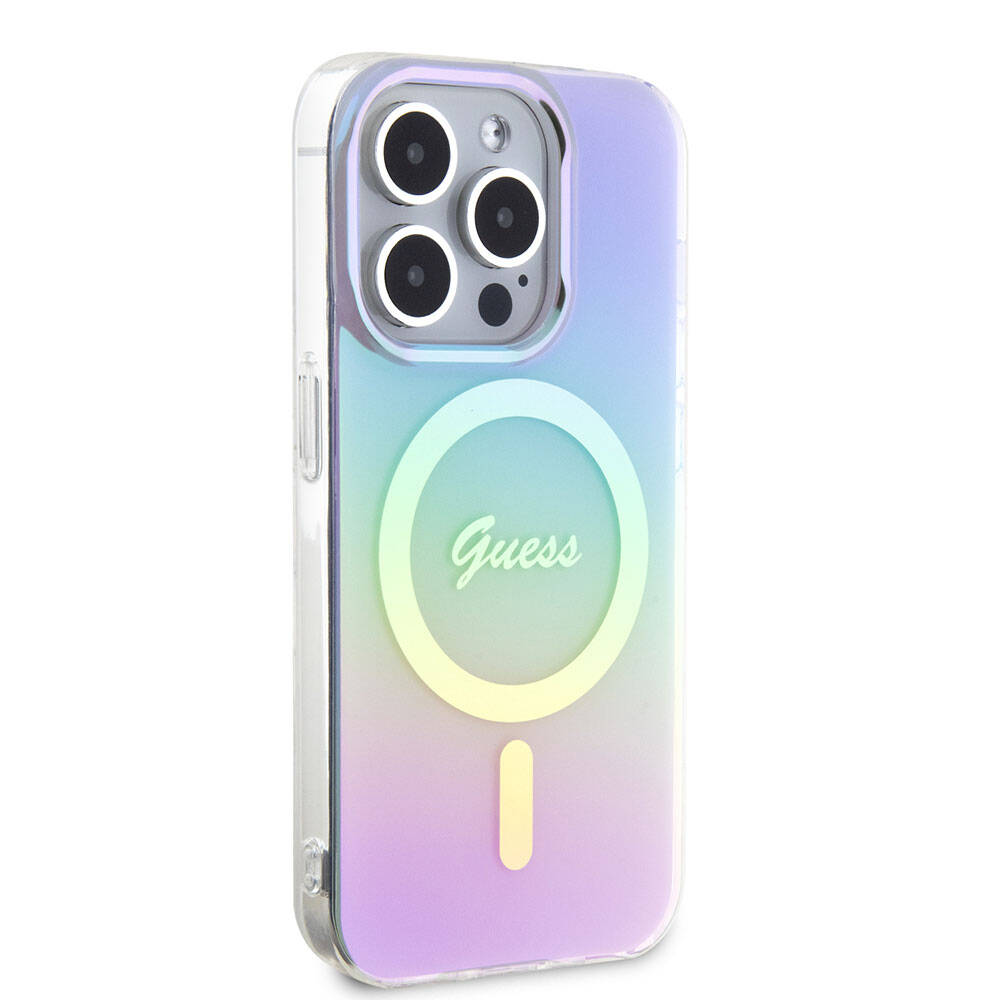 Калъф MagSafe за Apple iPhone 15 Pro Max, Guess, IML Iridescent, Лилав