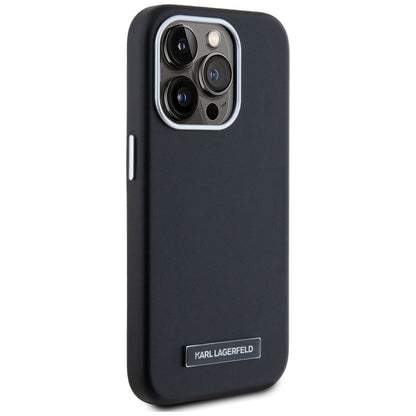 Калъф MagSafe за Apple iPhone 15 Pro Max, Karl Lagerfeld, FW Metal Plate, Черен