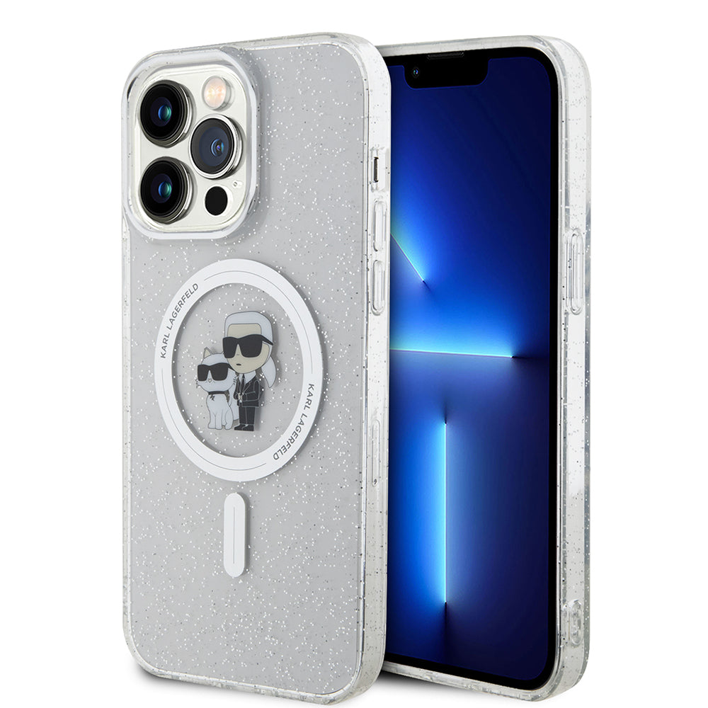 Калъф MagSafe за Apple iPhone 15 Pro Max, Karl Lagerfeld, Glitter, Прозрачен