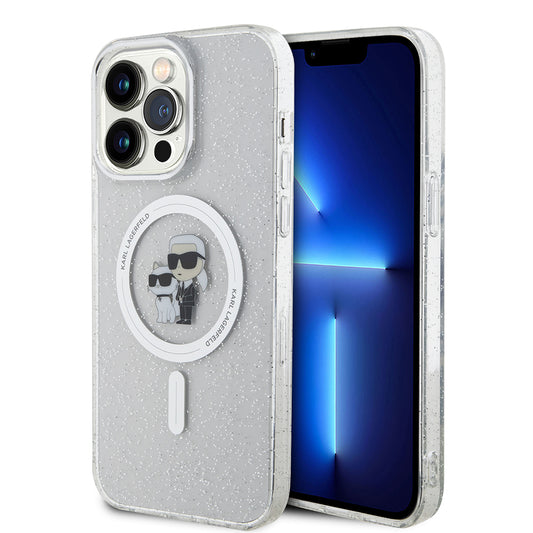 Калъф MagSafe за Apple iPhone 15 Pro Max, Karl Lagerfeld, Glitter, Прозрачен