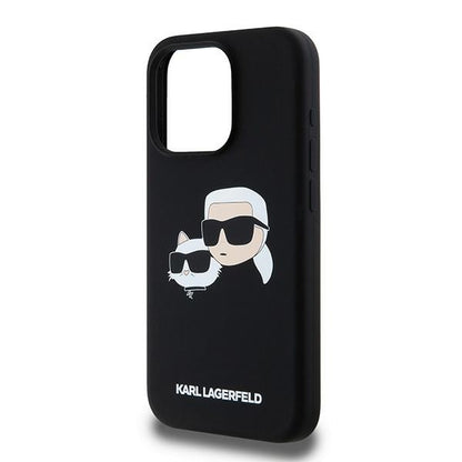 Калъф MagSafe за Apple iPhone 15 Pro Max, Karl Lagerfeld, Силикон Karl & Choupette, Черен