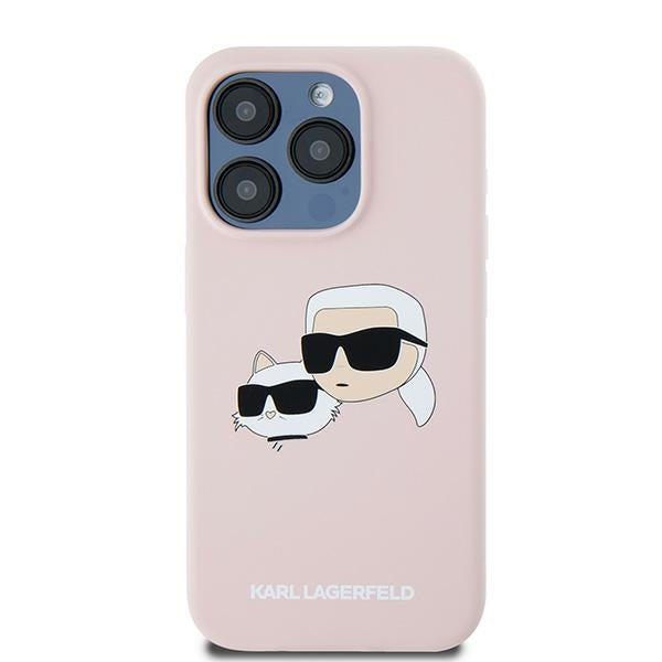 Калъф MagSafe за Apple iPhone 15 Pro Max, Karl Lagerfeld, Силикон Karl & Choupette, Розов