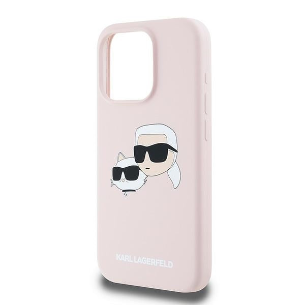 Калъф MagSafe за Apple iPhone 15 Pro Max, Karl Lagerfeld, Силикон Karl & Choupette, Розов