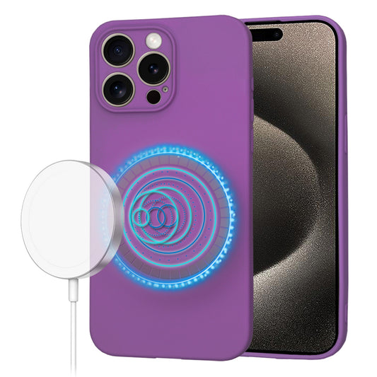 Калъф MagSafe за Apple iPhone 15 Pro Max, Techsuit, SoftFlex, Лилав