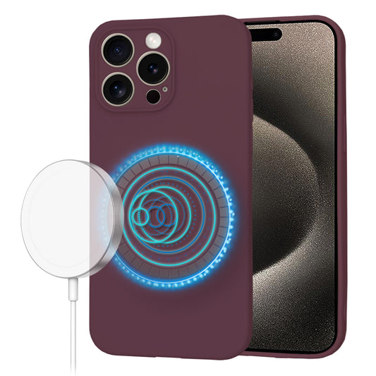 Калъф MagSafe за Apple iPhone 15 Pro Max, Techsuit, SoftFlex, Бордо