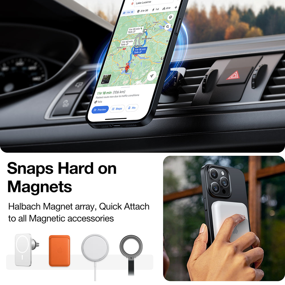Калъф MagSafe за Apple iPhone 15 Pro Max, Torras, OriginFit, Черен