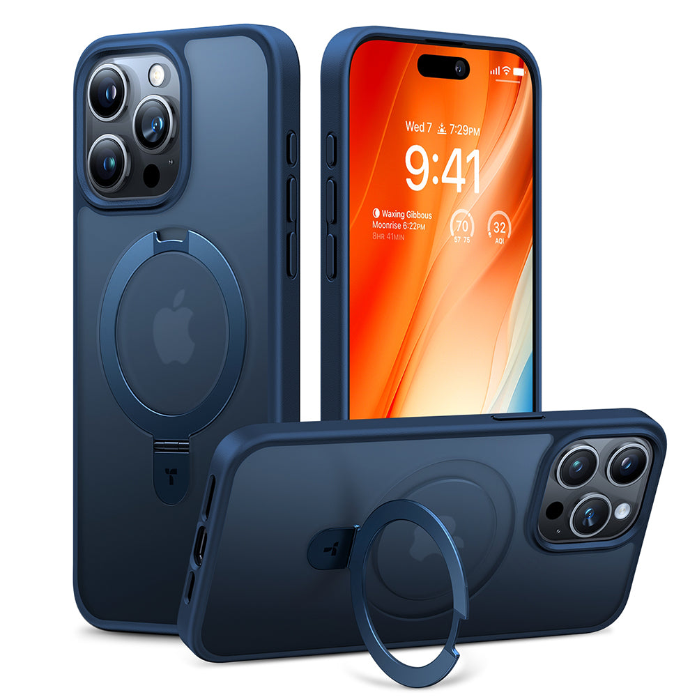 Калъф MagSafe за Apple iPhone 15 Pro Max, Torras, Ostand, Тъмносин