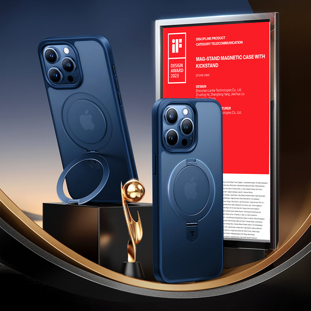 Калъф MagSafe за Apple iPhone 15 Pro Max, Torras, Ostand, Тъмносин