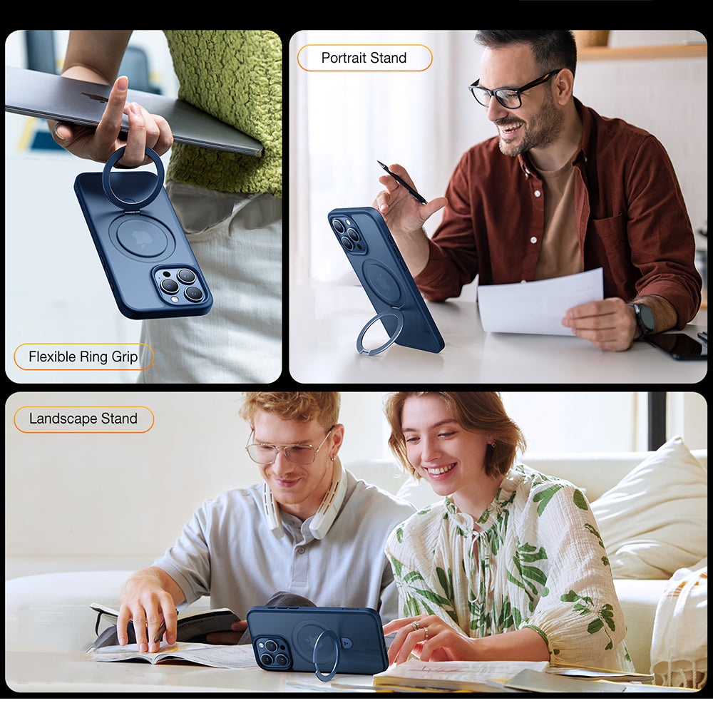 Калъф MagSafe за Apple iPhone 15 Pro Max, Torras, Ostand, Тъмносин