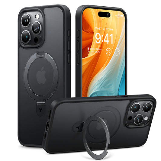 Калъф MagSafe за Apple iPhone 15 Pro Max, Torras, Ostand, Черен