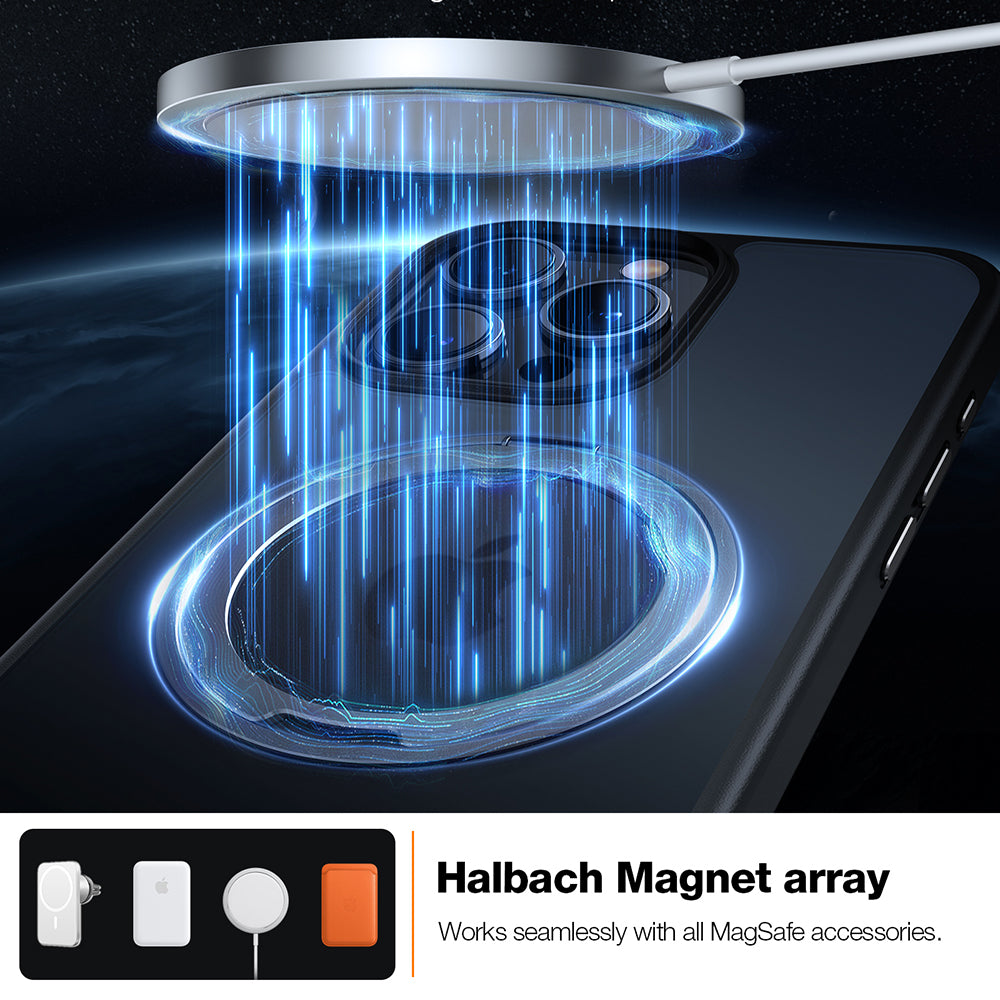 Калъф MagSafe за Apple iPhone 15 Pro Max, Torras, Ostand Pro, Черен