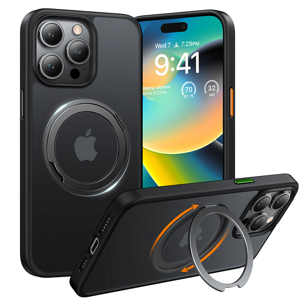 Калъф MagSafe за Apple iPhone 15 Pro Max, Torras, Ostand Pro, Черен