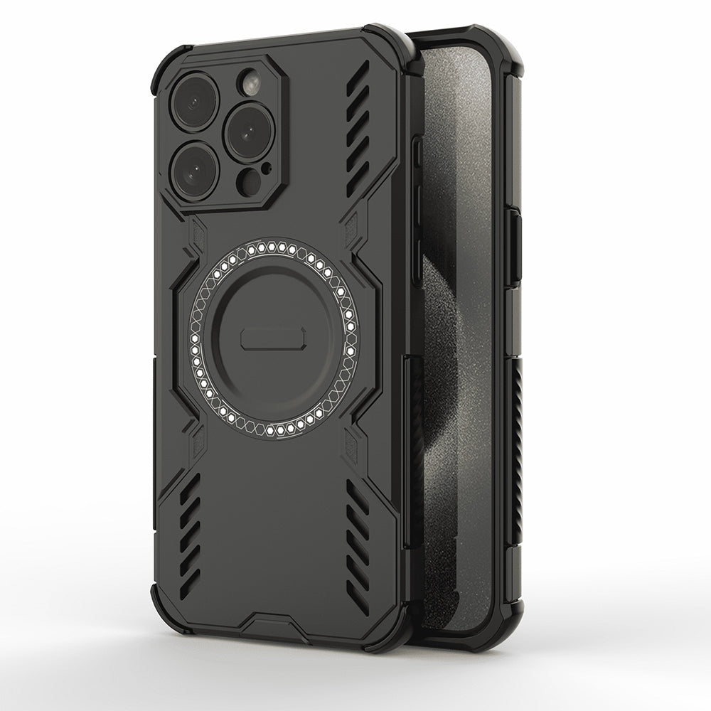 Калъф MagSafe за Apple iPhone 15 Pro, Techsuit, ArmorMag, Черен