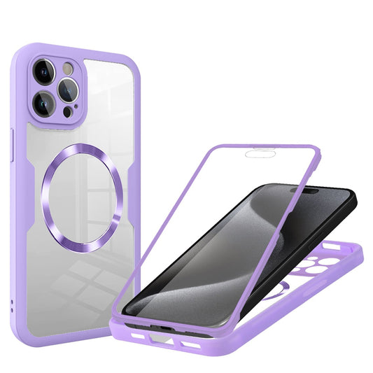 Калъф MagSafe за Apple iPhone 15 Pro, Techsuit, ColorVerse 360, Лилав