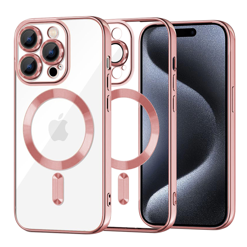 MagSafe Case for Apple iPhone 15 Pro, Techsuit, Luxury Crystal, Pink