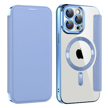 MagSafe Case for Apple iPhone 15 Pro, Techsuit, SmartMag Book, Blue