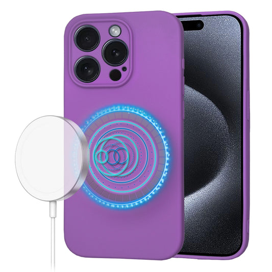 Калъф MagSafe за Apple iPhone 15 Pro, Techsuit, SoftFlex, Лилав