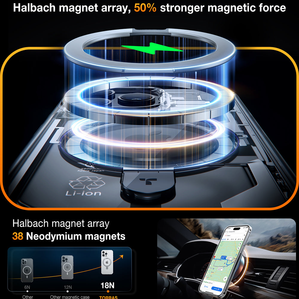 Калъф MagSafe за Apple iPhone 15 Pro, Torras, Ostand, Прозрачен