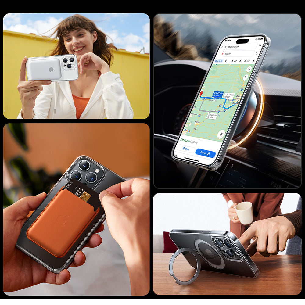 Калъф MagSafe за Apple iPhone 15 Pro, Torras, Ostand, Прозрачен