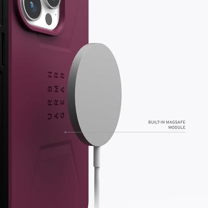 Калъф MagSafe за Apple iPhone 15 Pro, Urban Armor Gear, Civilian, Бордо