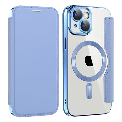 Калъф MagSafe за Apple iPhone 15, Techsuit, SmartMag Book, Bleu