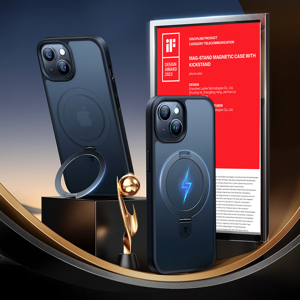 Калъф MagSafe за Apple iPhone 15, Torras, Ostand, Черен