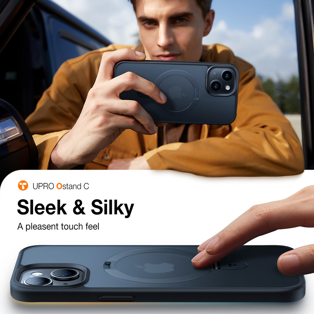 Калъф MagSafe за Apple iPhone 15, Torras, Ostand, Черен