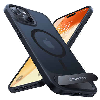 Калъф MagSafe за Apple iPhone 15, Torras, Pstand, Черен