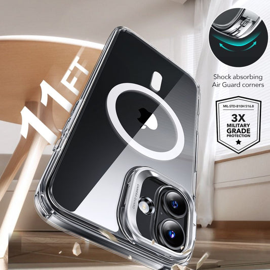 Калъф MagSafe за Apple iPhone 16, ESR, Classic Hybrid Kickstand със защита за екрана, Прозрачен