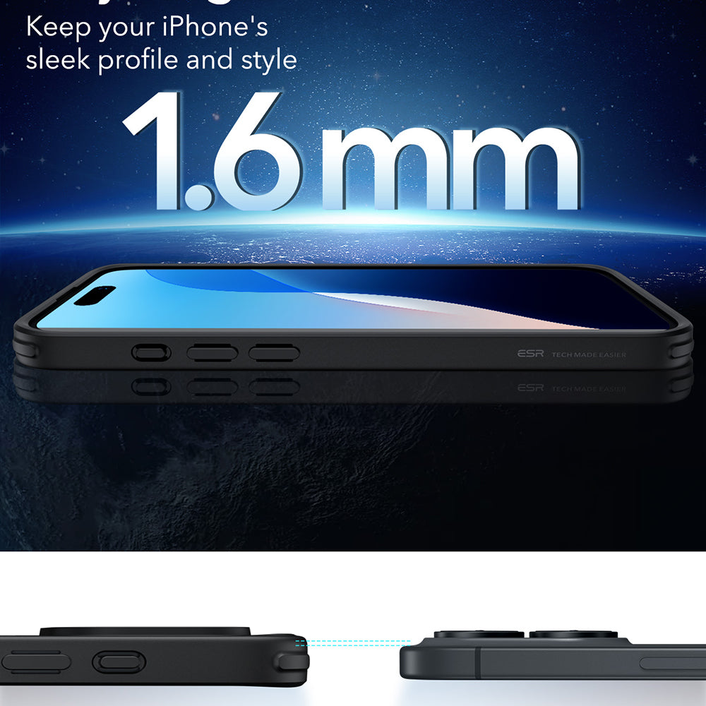Калъф MagSafe за Apple iPhone 16, ESR, Classic Hybrid, Сатенено черен