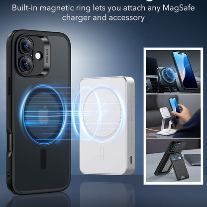 Калъф MagSafe за Apple iPhone 16, ESR, Classic Hybrid, Сатенено черен