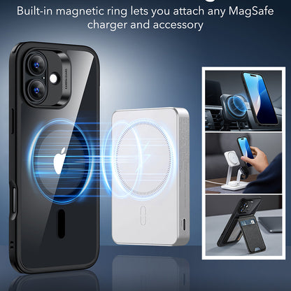 Калъф MagSafe за Apple iPhone 16, ESR, Classic Hybrid, Прозрачно черен