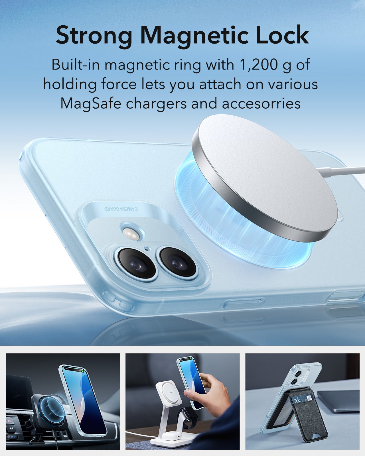 Калъф MagSafe за Apple iPhone 16, ESR, Zero, Сатенено син