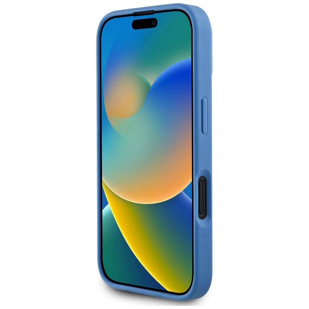 Калъф MagSafe за Apple iPhone 16, Guess, 4G Circle Classic Logo, Син