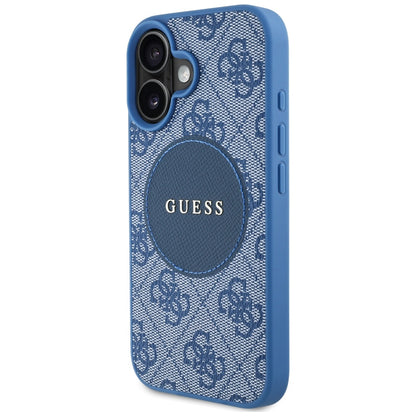 Калъф MagSafe за Apple iPhone 16, Guess, 4G Circle Classic Logo, Син