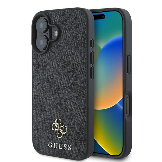 Калъф MagSafe за Apple iPhone 16, Guess, 4G Classic, Черен