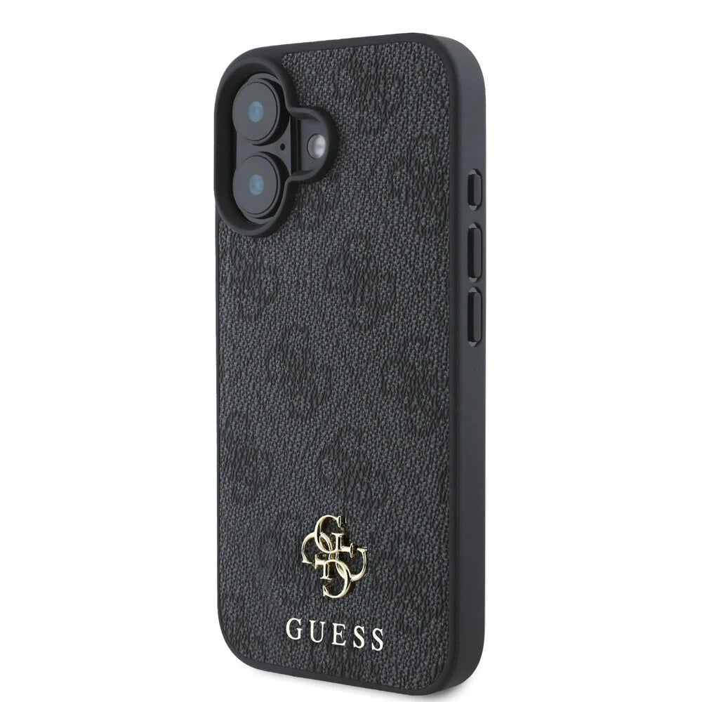 Калъф MagSafe за Apple iPhone 16, Guess, 4G Classic, Черен