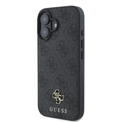 Калъф MagSafe за Apple iPhone 16, Guess, 4G Classic, Черен
