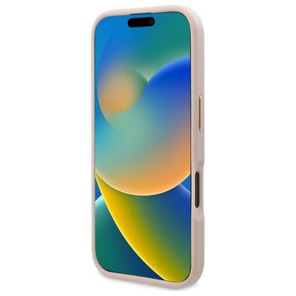 Калъф MagSafe за Apple iPhone 16, Guess, 4G Logo Plate, Розов