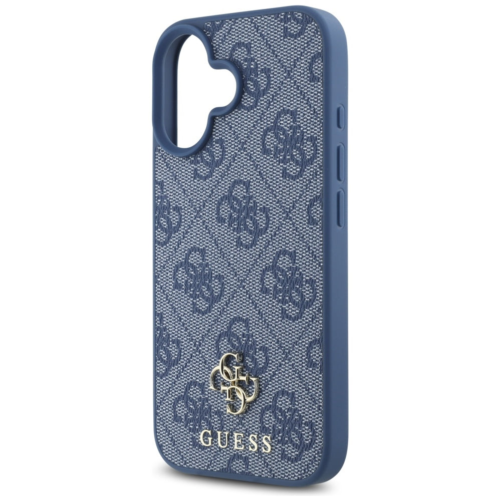 Калъф MagSafe за Apple iPhone 16, Guess, 4G Small and Classic Logo, Син