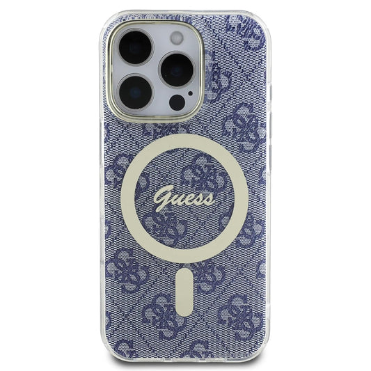 Калъф MagSafe за Apple iPhone 16, Guess, IML 4G, Син