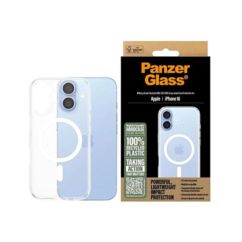 Калъф MagSafe за Apple iPhone 16, PanzerGlass, HardCase, Прозрачен Бял