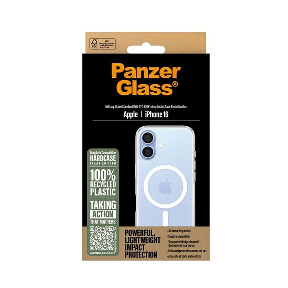 Калъф MagSafe за Apple iPhone 16, PanzerGlass, HardCase, Прозрачен Бял