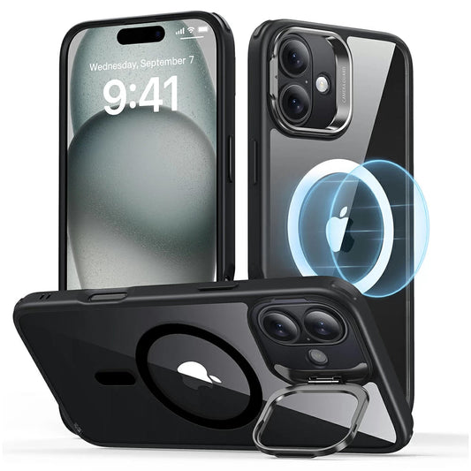 Калъф MagSafe за Apple iPhone 16 Plus, ESR, Classic Hybrid Kickstand, Прозрачен черен